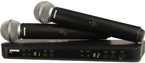 سیستم میکروفون بی سیم دو کاناله Shure BLX288/SM58 با (2) میکروفون دستی SM58 سیستم میکروفون بی سیم دو کاناله Shure BLX288/SM58 با (2) میکروفون دستی SM58