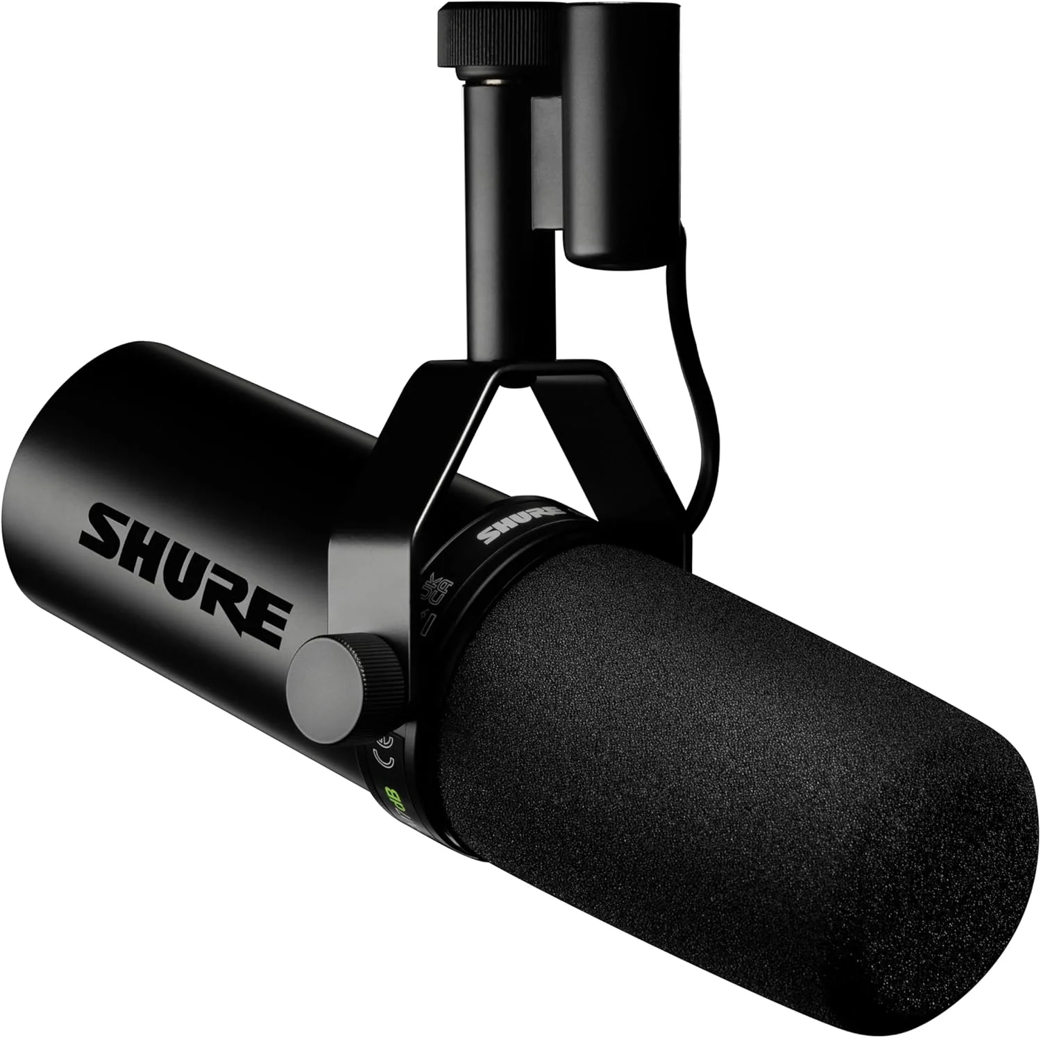 میکروفون دینامیک وکال Shure SM7dB (بازسازی شده) با پری امپ داخلی برای استریم، پادکست و ضبط، فرکانس گسترده، صدای گرم و روان، ساختار مقاوم، بادگیر جداشدنی - مشکی