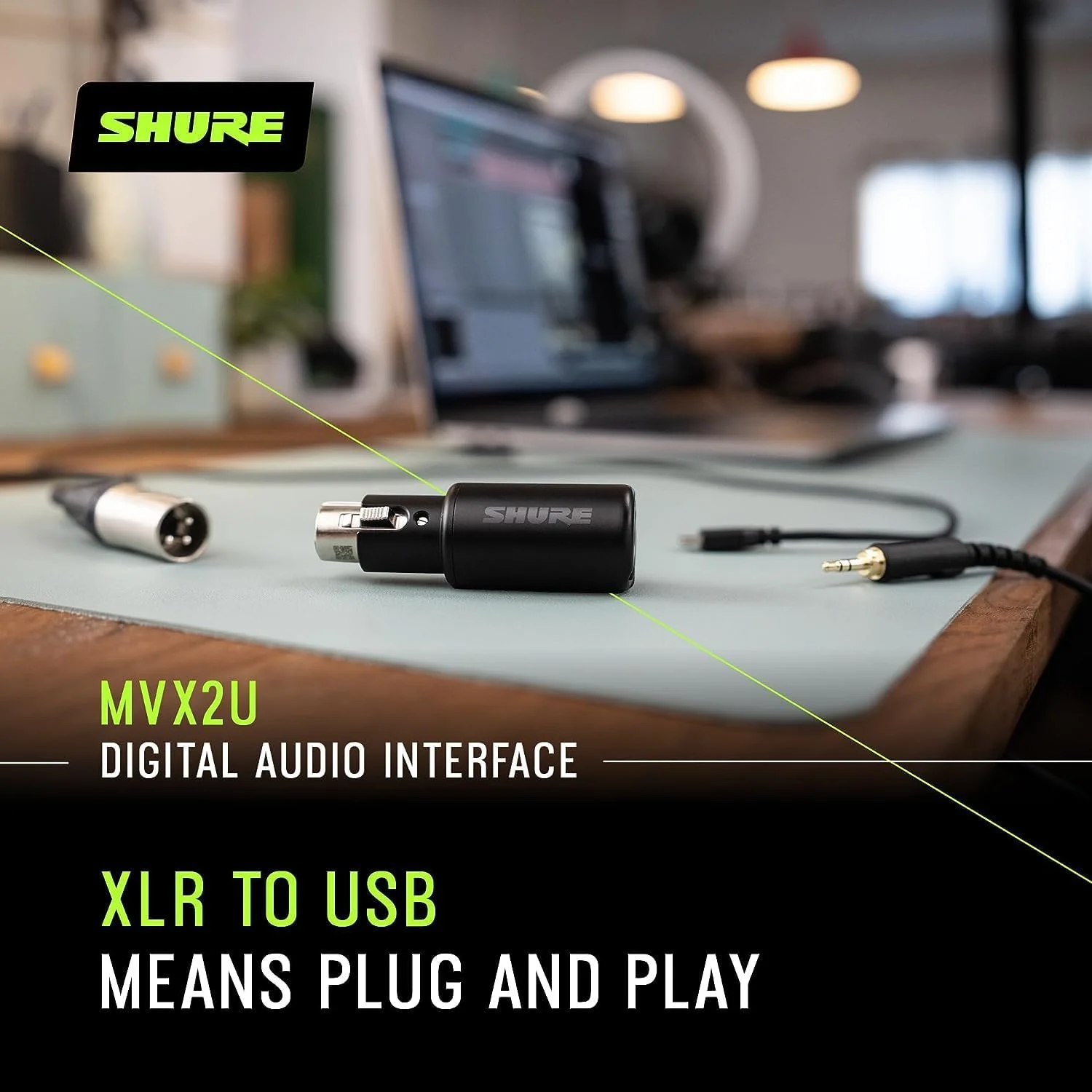 میکروفون ساز Shure SM57، داینامیک + رابط دیجیتال Shure MVX2U XLR به USB با جک هدفون میکروفون ساز Shure SM57، داینامیک + رابط دیجیتال Shure MVX2U XLR به USB با جک هدفون