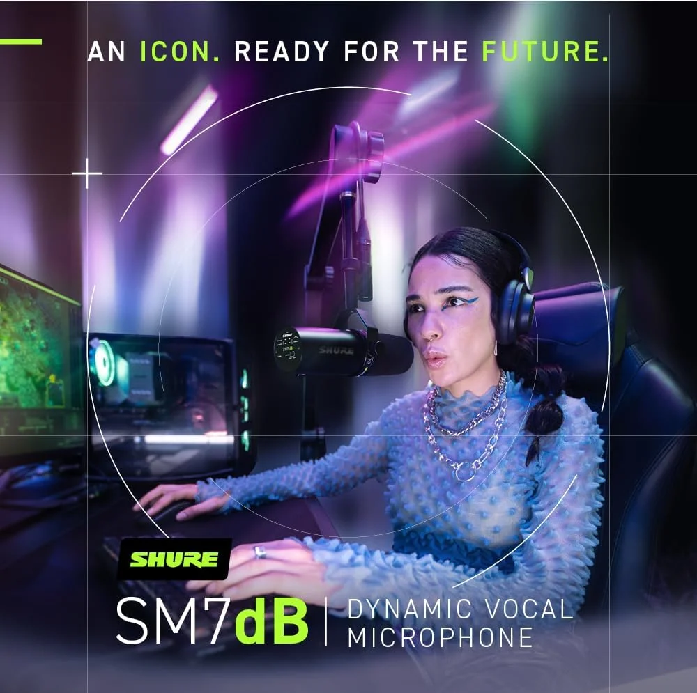 میکروفون دینامیک وکال Shure SM7dB (بازسازی شده) با پری امپ داخلی برای استریم، پادکست و ضبط، فرکانس گسترده، صدای گرم و روان، ساختار مقاوم، بادگیر جداشدنی - مشکی میکروفون دینامیک وکال Shure SM7dB (بازسازی شده) با پری امپ داخلی برای استریم، پادکست و ضبط، فرکانس گسترده، صدای گرم و روان، ساختار مقاوم، بادگیر جداشدنی - مشکی