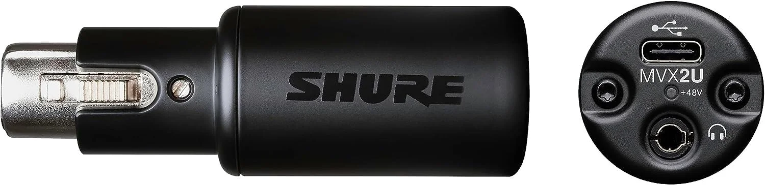 میکروفون وکال داینامیک کاردیوید Shure SM58-LC + رابط دیجیتال XLR به USB Shure MVX2U با جک هدفون میکروفون وکال داینامیک کاردیوید Shure SM58-LC + رابط دیجیتال XLR به USB Shure MVX2U با جک هدفون