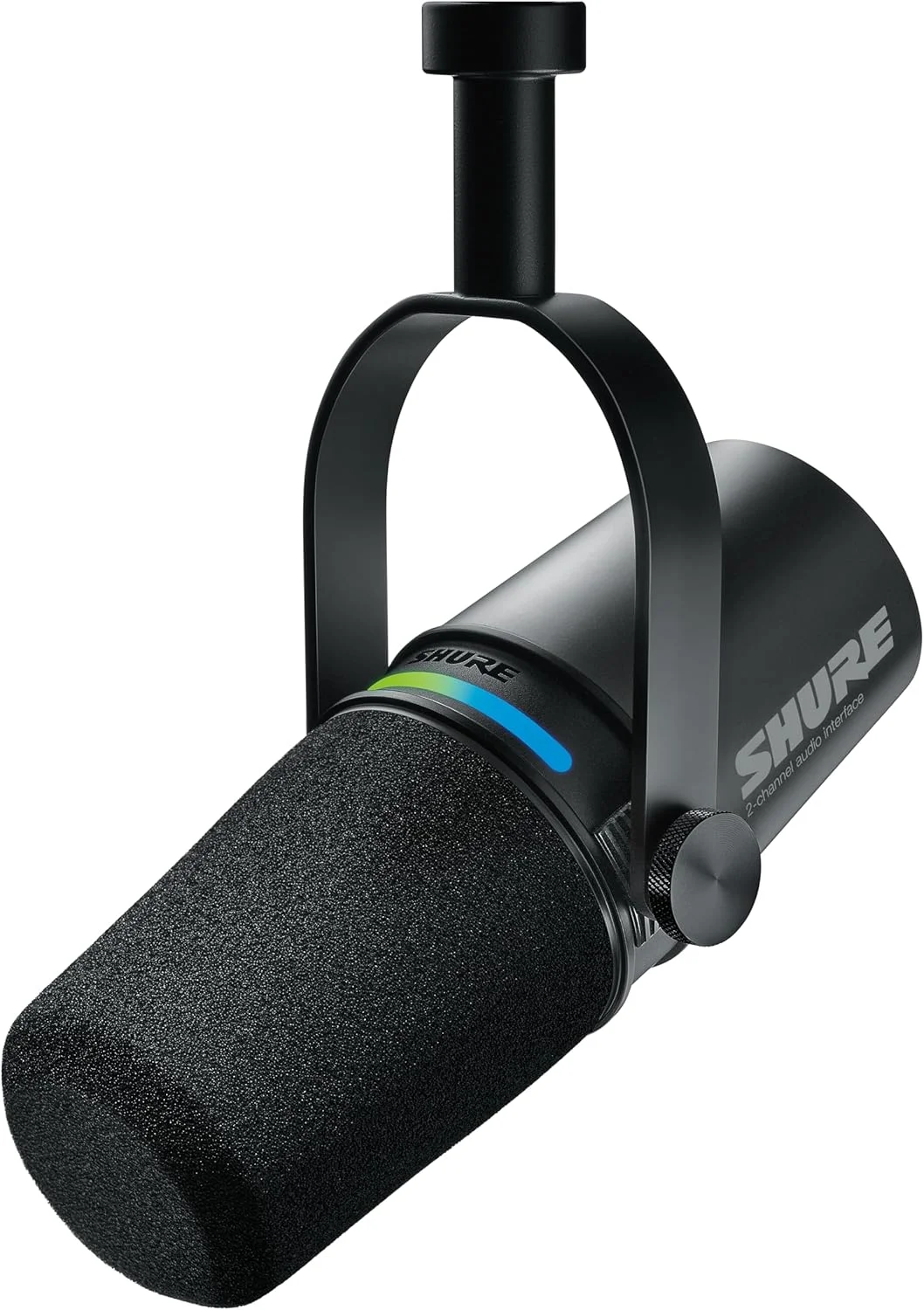 میکروفون هوشمند Shure MV7i با رابط صوتی داخلی - میکروفون پادکست و موسیقی با 2 کانال، XLR و 1/4 اینچ، USB-C برای Mac/PC/تلفن، ویژگی های پیشرفته DSP، طراحی تمام فلزی، حالت سطح خودکار