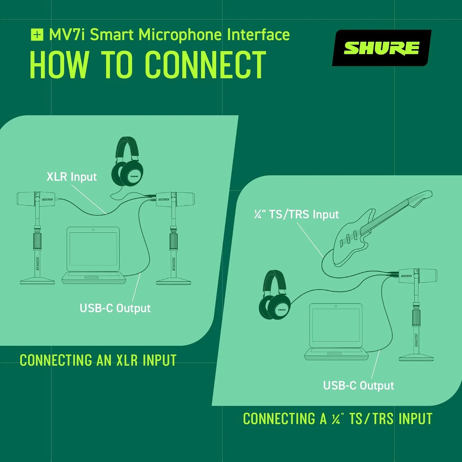 میکروفون هوشمند Shure MV7i با رابط صوتی داخلی - میکروفون پادکست و موسیقی با 2 کانال، XLR و 1/4 اینچ، USB-C برای Mac/PC/تلفن، ویژگی های پیشرفته DSP، طراحی تمام فلزی، حالت سطح خودکار میکروفون هوشمند Shure MV7i با رابط صوتی داخلی - میکروفون پادکست و موسیقی با 2 کانال، XLR و 1/4 اینچ، USB-C برای Mac/PC/تلفن، ویژگی های پیشرفته DSP، طراحی تمام فلزی، حالت سطح خودکار