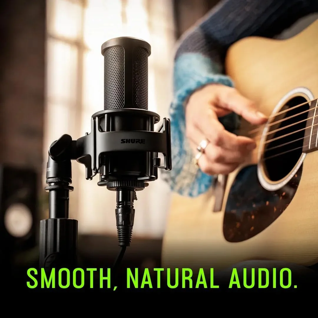 میکروفون استودیویی Shure SM4، میکروفون کاندنسر XLR استودیوی خانگی بهینه شده برای وکال های نرم تا سازهای بلند با صدای آماده میکس - ساختار تمام فلزی (SM4-K) میکروفون استودیویی Shure SM4، میکروفون کاندنسر XLR استودیوی خانگی بهینه شده برای وکال های نرم تا سازهای بلند با صدای آماده میکس - ساختار تمام فلزی (SM4-K)