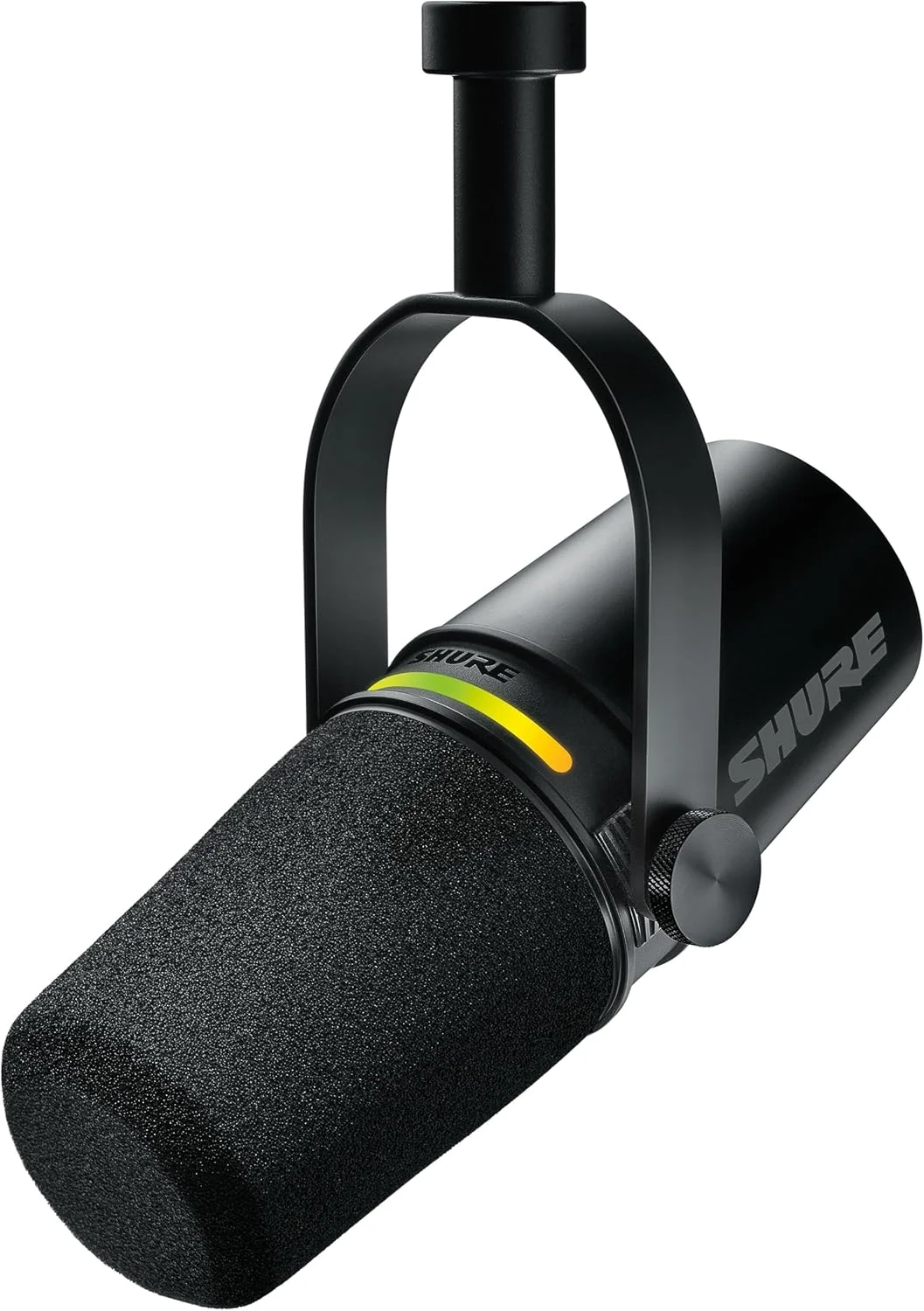 میکروفون پادکست Shure MV7+. صدای بهبود یافته، پنل لمسی LED، خروجی های USB-C و XLR، حالت سطح خودکار، فیلتر پاپ دیجیتال، جلوه های Reverb، پادکست، استریمینگ، ضبط - مشکی