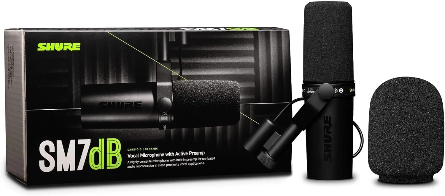 میکروفون دینامیک وکال Shure SM7dB با پری امپ داخلی برای استریم، پادکست و ضبط، فرکانس گسترده، صدای گرم و نرم، ساختار مقاوم، بادگیر جداشدنی - مشکی میکروفون دینامیک وکال Shure SM7dB با پری امپ داخلی برای استریم، پادکست و ضبط، فرکانس گسترده، صدای گرم و نرم، ساختار مقاوم، بادگیر جداشدنی - مشکی