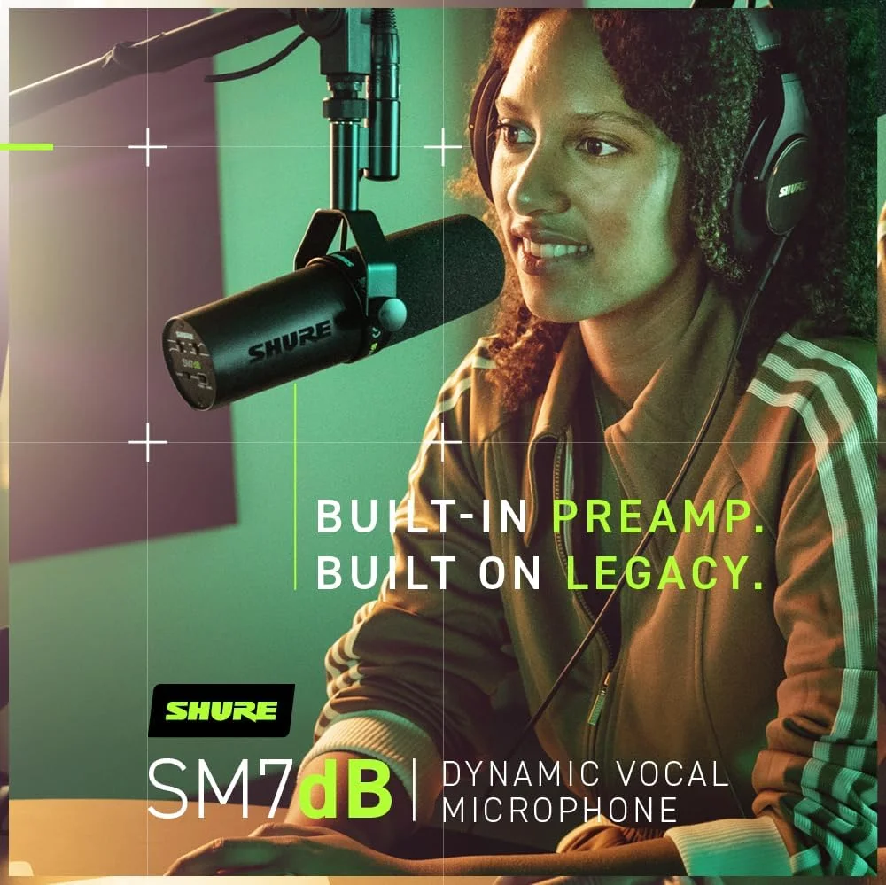 میکروفون دینامیک وکال Shure SM7dB با پری امپ داخلی برای استریم، پادکست و ضبط، فرکانس گسترده، صدای گرم و نرم، ساختار مقاوم، بادگیر جداشدنی - مشکی میکروفون دینامیک وکال Shure SM7dB با پری امپ داخلی برای استریم، پادکست و ضبط، فرکانس گسترده، صدای گرم و نرم، ساختار مقاوم، بادگیر جداشدنی - مشکی