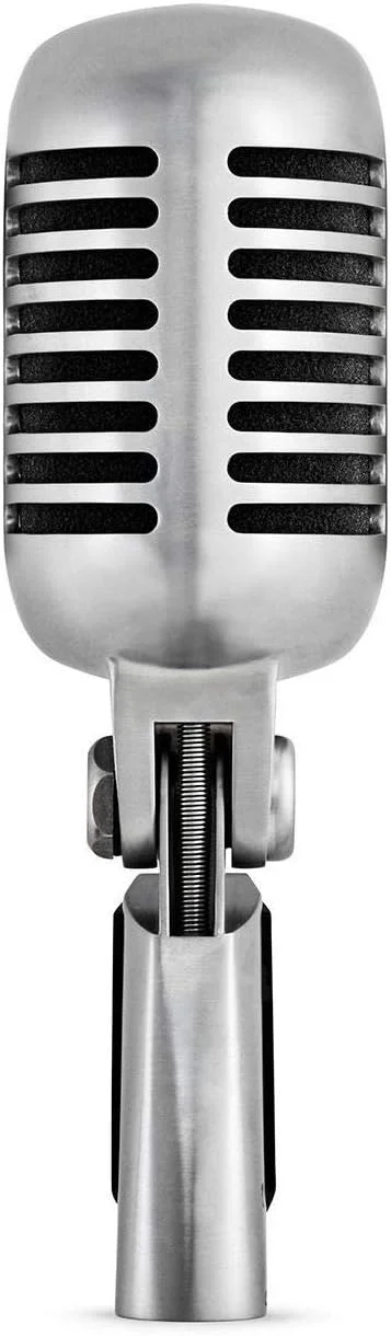 میکروفون وکال Shure 55SH Series II، Unidyne، الگوی قطبی کاردیوئید، طراحی کلاسیک، برای اجرای زنده، استودیو و پادکست، نقره ای میکروفون وکال Shure 55SH Series II، Unidyne، الگوی قطبی کاردیوئید، طراحی کلاسیک، برای اجرای زنده، استودیو و پادکست، نقره ای