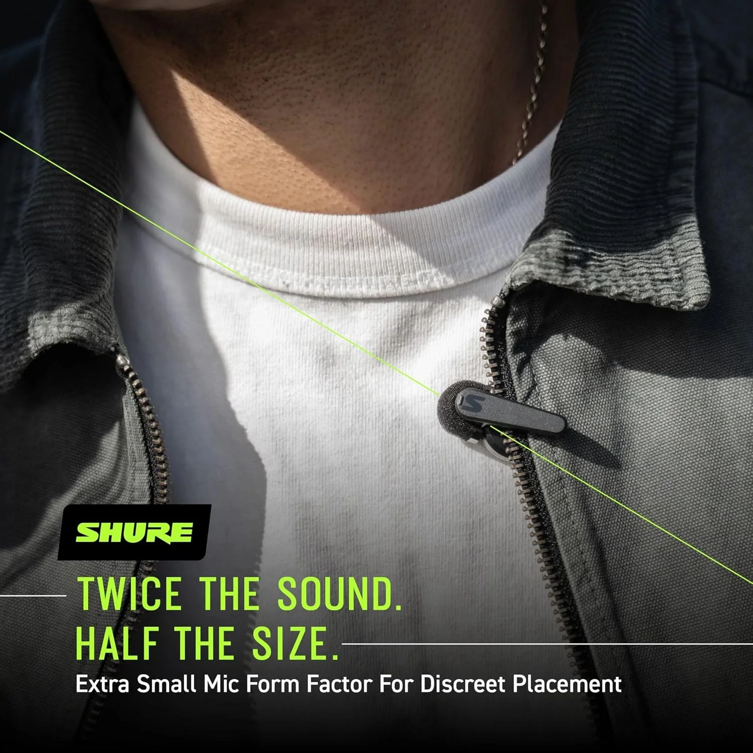 سیستم میکروفون یقه ای بی سیم دو کاناله Shure MoveMic Two، ضبط صدای ممتاز و قابل حمل، مناسب برای تولیدکنندگان محتوا، مشکی