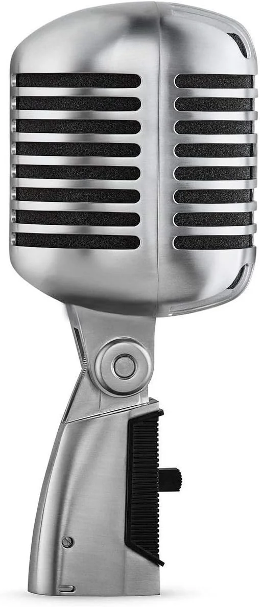 میکروفون وکال Shure 55SH Series II، Unidyne، الگوی قطبی کاردیوئید، طراحی کلاسیک، برای اجرای زنده، استودیو و پادکست، نقره ای میکروفون وکال Shure 55SH Series II، Unidyne، الگوی قطبی کاردیوئید، طراحی کلاسیک، برای اجرای زنده، استودیو و پادکست، نقره ای