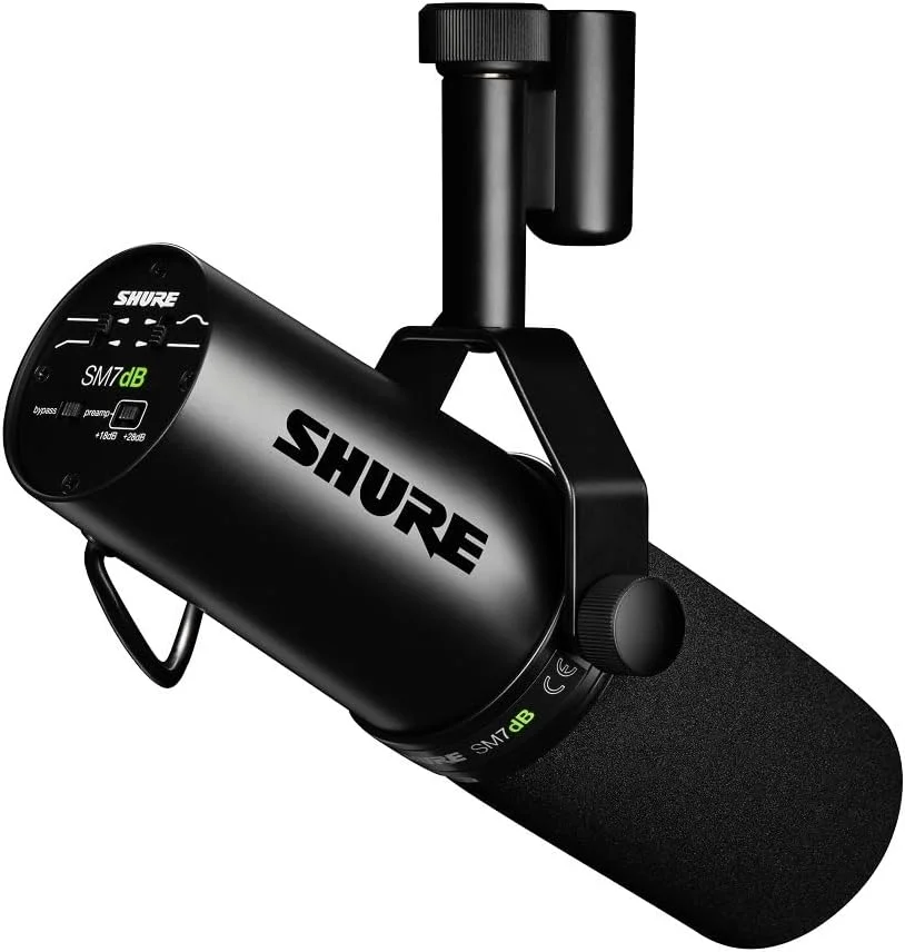میکروفون دینامیک وکال Shure SM7dB با پری امپ داخلی برای استریم، پادکست و ضبط، فرکانس گسترده، صدای گرم و نرم، ساختار مقاوم، بادگیر جداشدنی - مشکی میکروفون دینامیک وکال Shure SM7dB با پری امپ داخلی برای استریم، پادکست و ضبط، فرکانس گسترده، صدای گرم و نرم، ساختار مقاوم، بادگیر جداشدنی - مشکی