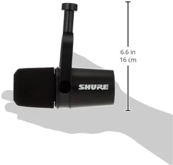 میکروفون پادکست حرفه ای Shure MV7X، ضبط صدای پویا، سازگار با XLR جهانی، ایده آل برای بازی های رایانه ای و پخش زنده، مشکی
