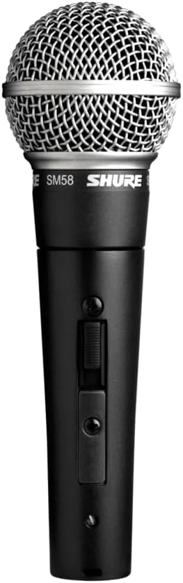 میکروفون وکال داینامیک کاردیود Shure SM58SE با سوئیچ، ضبط صدای با کیفیت استودیویی، برای آواز زنده، استریمینگ PC و پادکست