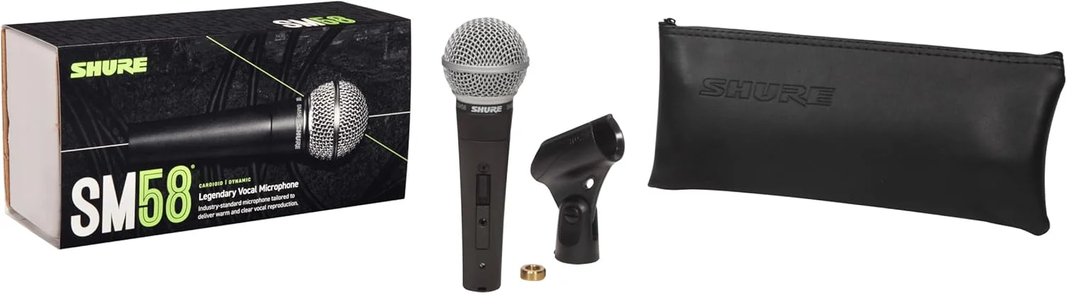 میکروفون وکال داینامیک کاردیود Shure SM58SE با سوئیچ، ضبط صدای با کیفیت استودیویی، برای آواز زنده، استریمینگ PC و پادکست میکروفون وکال داینامیک کاردیود Shure SM58SE با سوئیچ، ضبط صدای با کیفیت استودیویی، برای آواز زنده، استریمینگ PC و پادکست