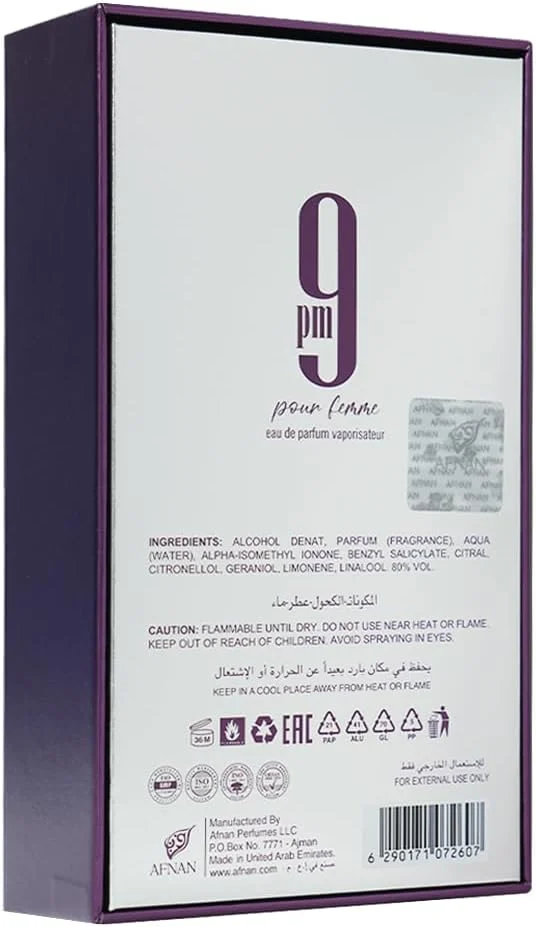 عطر ادکلن زنانه افنان 9PM پور فم ادو پرفیوم 100 میل عطر ادکلن زنانه افنان 9PM پور فم ادو پرفیوم 100 میل