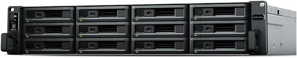 ذخیره ساز تحت شبکه 12 بی Synology با قابلیت نصب در رک، پردازنده 6 هسته ای، 8 گیگابایت رم و 1 گیگابیت اترنت