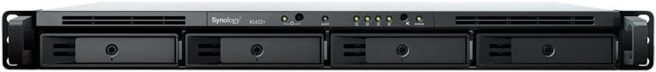 ذخیره ساز تحت شبکه 4 بی Synology با پردازنده چهارهسته ای 1.4 گیگاهرتز - RS422+ Rack Station، مشکی