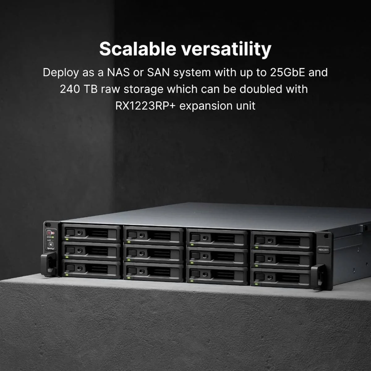 راه حل ذخیره سازی NAS رک مونت 12 بی Synology RS2423+ راه حل ذخیره سازی NAS رک مونت 12 بی Synology RS2423+
