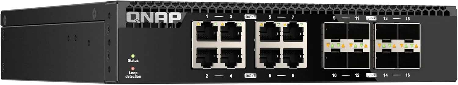 سوئیچ غیر مدیریتی 16 پورت 10GbE کیونپ QSW-3216R-8S8T با قابلیت نصب در رک با عرض نصف، برای محیط شبکه پرسرعت SMB/SOHO سوئیچ غیر مدیریتی 16 پورت 10GbE کیونپ QSW-3216R-8S8T با قابلیت نصب در رک با عرض نصف، برای محیط شبکه پرسرعت SMB/SOHO