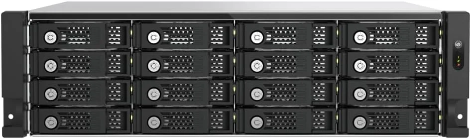 QNAP TL-R1600PES-RP-US محفظه JBOD با 16 جایگاه، رابط PCIe و نصب در رک با عمق کم برای توسعه در مقیاس پتابایت (بدون دیسک)