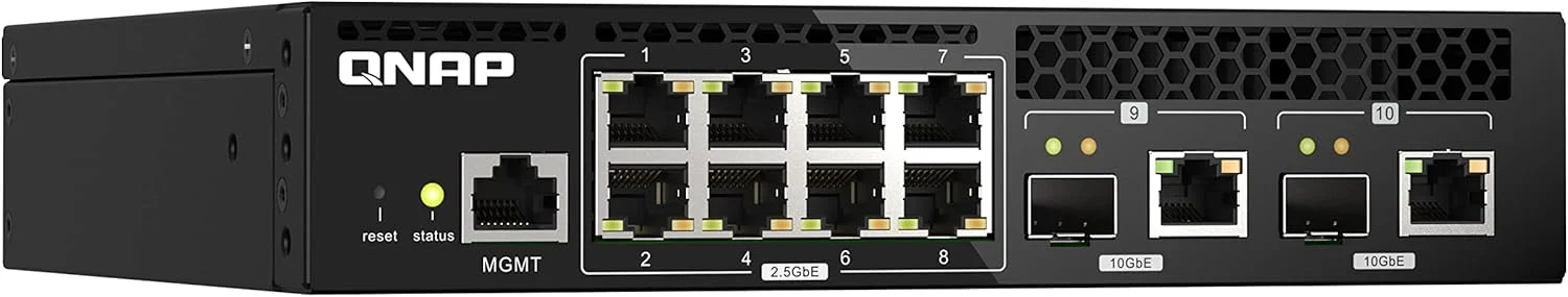سوئیچ کیونپ QNAP QSW-M2108R-2C، دارای 8 پورت 2.5 گیگابیتی، 2 پورت 10 گیگابیتی SFP+/NBASE-T Combo، سوئیچ مدیریت شده تحت وب، طراحی رک مونت، کیت رک مونت جدید سوئیچ کیونپ QNAP QSW-M2108R-2C، دارای 8 پورت 2.5 گیگابیتی، 2 پورت 10 گیگابیتی SFP+/NBASE-T Combo، سوئیچ مدیریت شده تحت وب، طراحی رک مونت، کیت رک مونت جدید