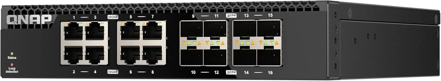 سوئیچ غیر مدیریتی 16 پورت 10GbE کیونپ QSW-3216R-8S8T با قابلیت نصب در رک با عرض نصف، برای محیط شبکه پرسرعت SMB/SOHO سوئیچ غیر مدیریتی 16 پورت 10GbE کیونپ QSW-3216R-8S8T با قابلیت نصب در رک با عرض نصف، برای محیط شبکه پرسرعت SMB/SOHO