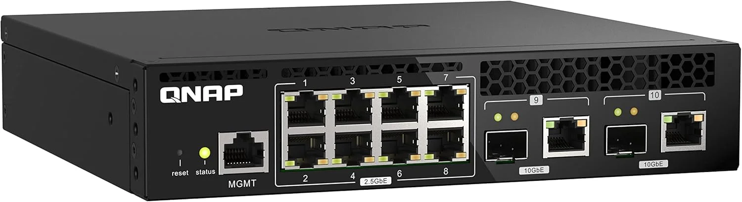 سوئیچ کیونپ QNAP QSW-M2108R-2C، دارای 8 پورت 2.5 گیگابیتی، 2 پورت 10 گیگابیتی SFP+/NBASE-T Combo، سوئیچ مدیریت شده تحت وب، طراحی رک مونت، کیت رک مونت جدید سوئیچ کیونپ QNAP QSW-M2108R-2C، دارای 8 پورت 2.5 گیگابیتی، 2 پورت 10 گیگابیتی SFP+/NBASE-T Combo، سوئیچ مدیریت شده تحت وب، طراحی رک مونت، کیت رک مونت جدید