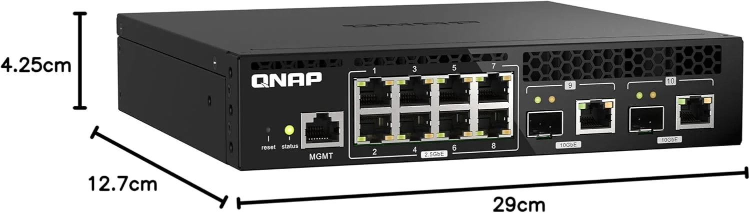 سوئیچ کیونپ QNAP QSW-M2108R-2C، دارای 8 پورت 2.5 گیگابیتی، 2 پورت 10 گیگابیتی SFP+/NBASE-T Combo، سوئیچ مدیریت شده تحت وب، طراحی رک مونت، کیت رک مونت جدید سوئیچ کیونپ QNAP QSW-M2108R-2C، دارای 8 پورت 2.5 گیگابیتی، 2 پورت 10 گیگابیتی SFP+/NBASE-T Combo، سوئیچ مدیریت شده تحت وب، طراحی رک مونت، کیت رک مونت جدید