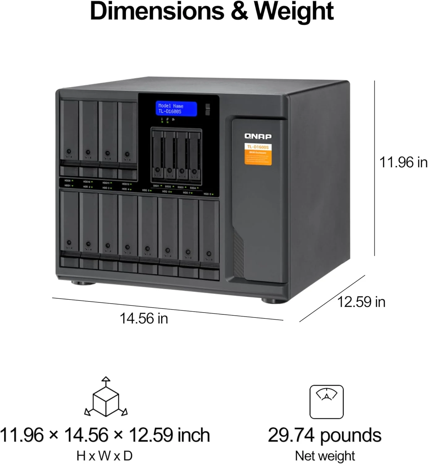 محفظه ذخیره سازی JBOD شانزده خلیجی QNAP TL-D1600S با رابط SATA 6Gbps به همراه کارت رابط PCIe SATA (QXP-1600eS) محفظه ذخیره سازی JBOD شانزده خلیجی QNAP TL-D1600S با رابط SATA 6Gbps به همراه کارت رابط PCIe SATA (QXP-1600eS)