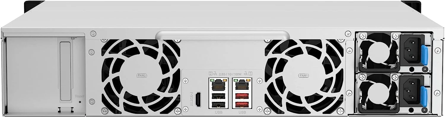QNAP TS-1264U-RP-8G-US NAS رک مونت 12 بی با سرعت بالا، پردازنده 4 هسته ای Intel® Celeron® N5105/N5095، حافظه 8 گیگابایتی DDR4 و اتصال شبکه 2.5GbE (2.5G/1G/100M) (بدون دیسک) QNAP TS-1264U-RP-8G-US NAS رک مونت 12 بی با سرعت بالا، پردازنده 4 هسته ای Intel® Celeron® N5105/N5095، حافظه 8 گیگابایتی DDR4 و اتصال شبکه 2.5GbE (2.5G/1G/100M) (بدون دیسک)