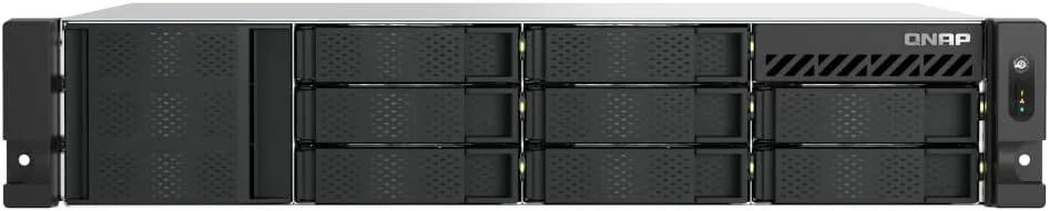 QNAP TS-855eU-8G-US NAS رک مونت 8 بی با سرعت بالا، عمق کم 2U با اترنت دوگانه 2.5GbE، پردازنده Intel Atom، حافظه 8 گیگابایتی DDR4 و قدرت محاسباتی 8 هسته ای برای مجازی سازی بهینه (بدون دیسک)