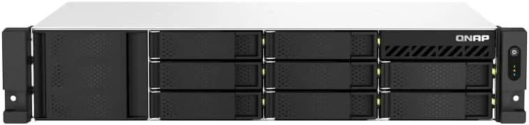 کیونپ TS-873AeU-4G-US رک مونت 8 بی با سرعت بالا و عمق کم، NAS دوگانه 2.5GbE، پردازنده AMD Ryzen™، حافظه 4 گیگابایتی DDR4 و اتصال شبکه 2.5GbE (2.5G/1G/100M) (بدون دیسک)