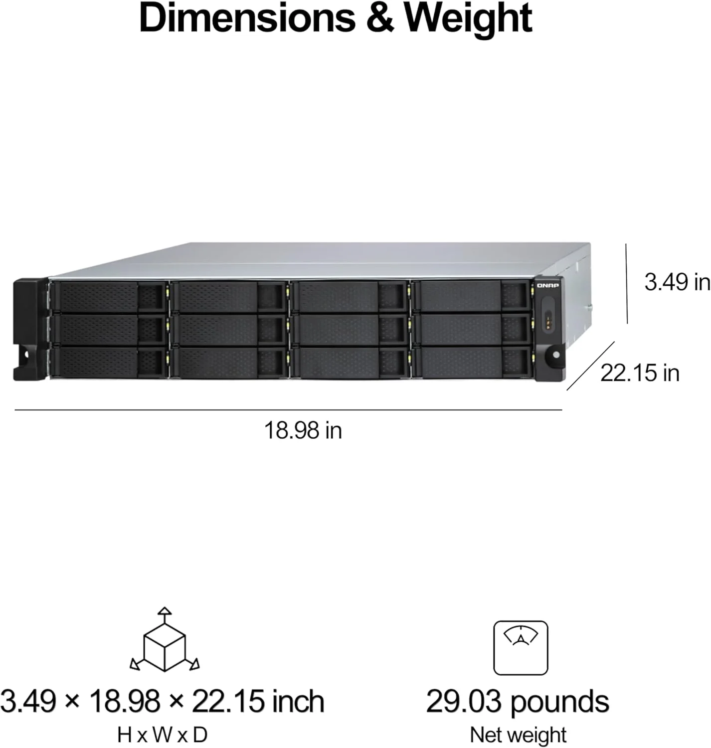 QNAP TL-R1200S-RP محفظه ذخیره سازی JBOD با 12 جایگاه 2U Rackmount SATA 6Gbps به همراه منبع تغذیه Redundant و کارت رابط PCIe SATA (QXP-1600eS) QNAP TL-R1200S-RP محفظه ذخیره سازی JBOD با 12 جایگاه 2U Rackmount SATA 6Gbps به همراه منبع تغذیه Redundant و کارت رابط PCIe SATA (QXP-1600eS)