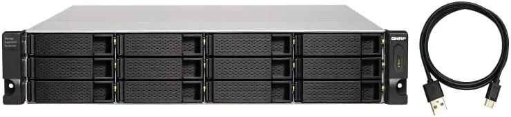 QNAP TL-R1200C-RP محفظه ذخیره سازی JBOD رک مونت 12 بی با اتصال USB 3.2 Gen 2 Type-C و منبع تغذیه اضافی