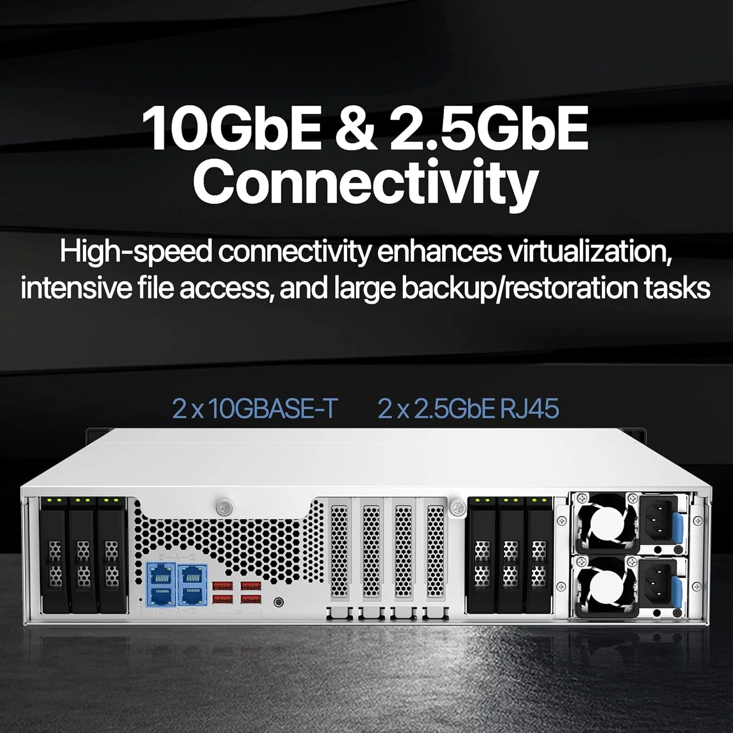 QNAP TS-h1887XU-RP-E2334-16G-US NAS هیبریدی 18 بی Rackmount 2U با پردازنده Intel® Xeon®، دو پورت 10GbE، فضای ذخیره سازی ZFS برای مجازی سازی و برنامه های کاربردی سازمانی با حجم داده بالا QNAP TS-h1887XU-RP-E2334-16G-US NAS هیبریدی 18 بی Rackmount 2U با پردازنده Intel® Xeon®، دو پورت 10GbE، فضای ذخیره سازی ZFS برای مجازی سازی و برنامه های کاربردی سازمانی با حجم داده بالا