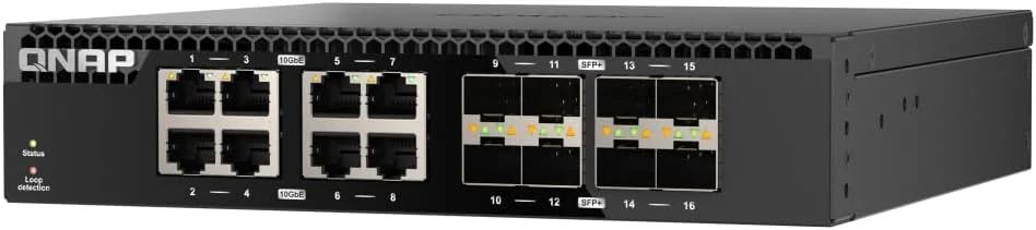سوئیچ غیر مدیریتی 16 پورت 10 گیگابیتی QNAP QSW-3216R-8S8T-US با قابلیت نصب در رک با عرض نصف، مناسب برای محیط های شبکه پرسرعت SMB/SOHO سوئیچ غیر مدیریتی 16 پورت 10 گیگابیتی QNAP QSW-3216R-8S8T-US با قابلیت نصب در رک با عرض نصف، مناسب برای محیط های شبکه پرسرعت SMB/SOHO