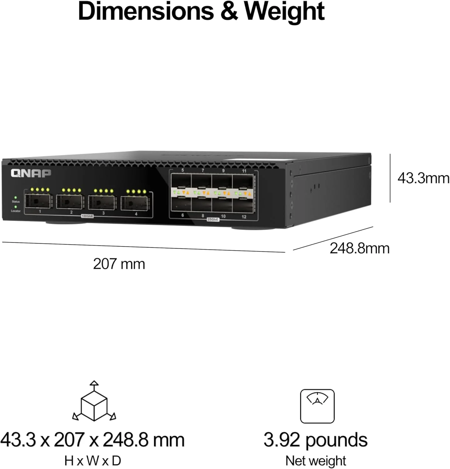 سوئیچ مدیریتی 12 پورت QNAP QSW-M7308R-4X-US با قابلیت نصب در رک با عرض نصف، 100GbE، بهینه شده از نظر هزینه برای IT سازمانی سوئیچ مدیریتی 12 پورت QNAP QSW-M7308R-4X-US با قابلیت نصب در رک با عرض نصف، 100GbE، بهینه شده از نظر هزینه برای IT سازمانی