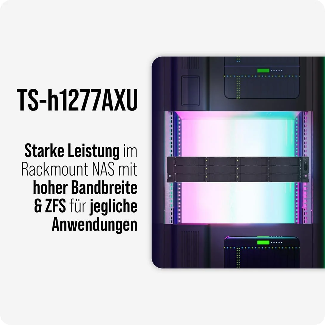 QNAP TS-h1277AXU-RP-R7-32G | NAS رک مونت 12 بی با پردازنده Ryzen Pro، دو پورت 2.5GbE + دو پورت 10GbE Base-T و منبع تغذیه Redundant QNAP TS-h1277AXU-RP-R7-32G | NAS رک مونت 12 بی با پردازنده Ryzen Pro، دو پورت 2.5GbE + دو پورت 10GbE Base-T و منبع تغذیه Redundant