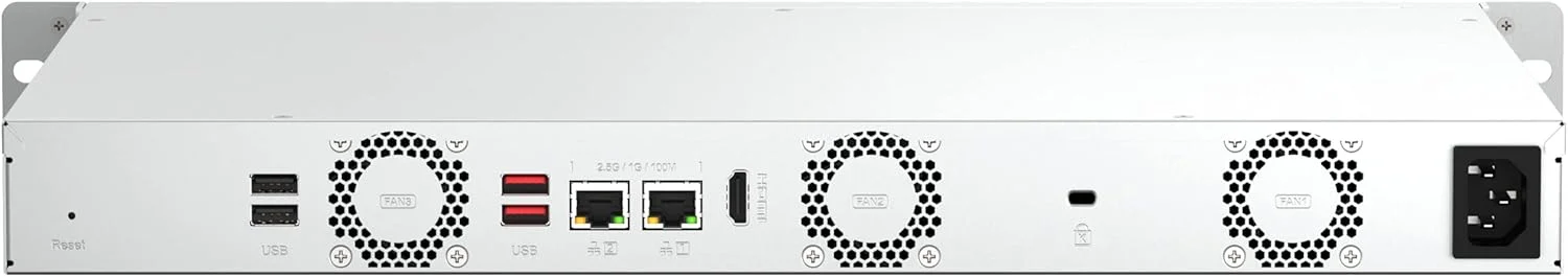 QNAP TS-464eU-8G-US NAS رک مونت 4 بی با سرعت بالا و عمق کم 1U با دو پورت 2.5GbE، پردازنده Intel Celeron، حافظه 8 گیگابایتی DDR4 و اتصال شبکه 2.5GbE (2.5G/1G/100M) (بدون دیسک) QNAP TS-464eU-8G-US NAS رک مونت 4 بی با سرعت بالا و عمق کم 1U با دو پورت 2.5GbE، پردازنده Intel Celeron، حافظه 8 گیگابایتی DDR4 و اتصال شبکه 2.5GbE (2.5G/1G/100M) (بدون دیسک)