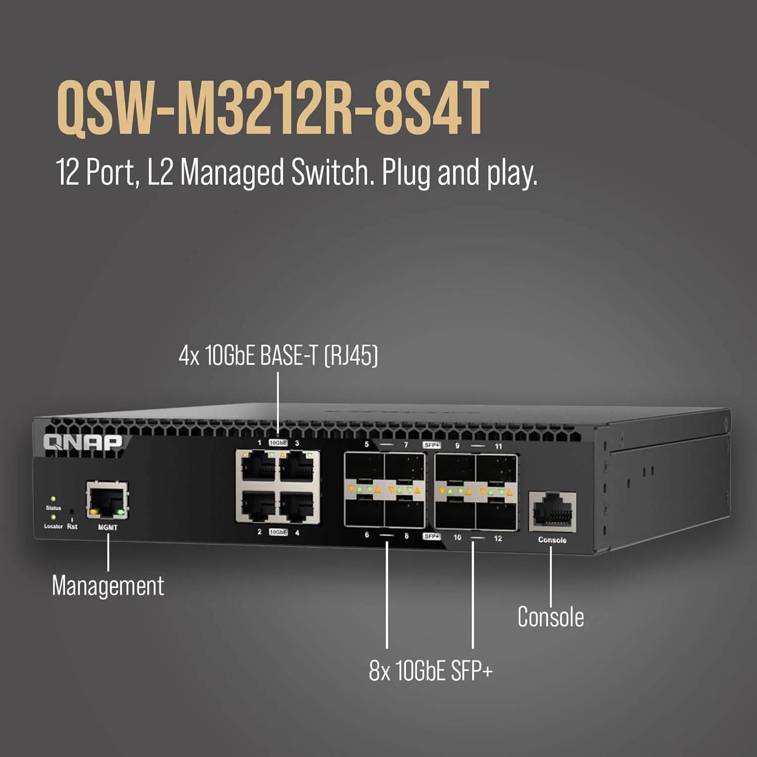 سوئیچ شبکه مدیریتی 12 پورت 10GbE کیونپ (QNAP) مدل QSW-M3212R-8S4T-US، لایه 2، مدیریت تحت وب سوئیچ شبکه مدیریتی 12 پورت 10GbE کیونپ (QNAP) مدل QSW-M3212R-8S4T-US، لایه 2، مدیریت تحت وب