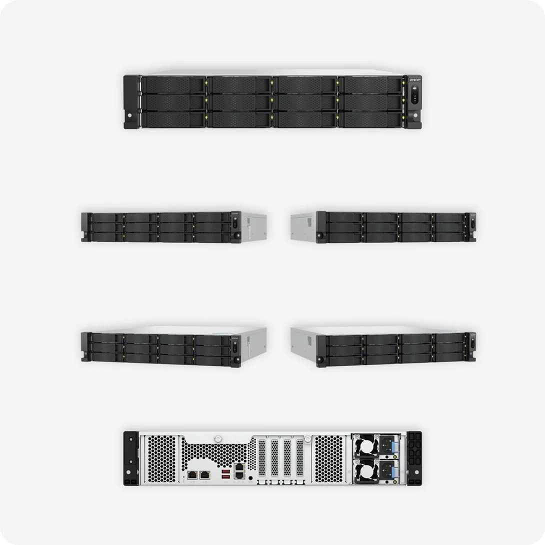 QNAP TS-h1277AXU-RP-R7-32G | NAS رک مونت 12 بی با پردازنده Ryzen Pro، دو پورت 2.5GbE + دو پورت 10GbE Base-T و منبع تغذیه Redundant QNAP TS-h1277AXU-RP-R7-32G | NAS رک مونت 12 بی با پردازنده Ryzen Pro، دو پورت 2.5GbE + دو پورت 10GbE Base-T و منبع تغذیه Redundant