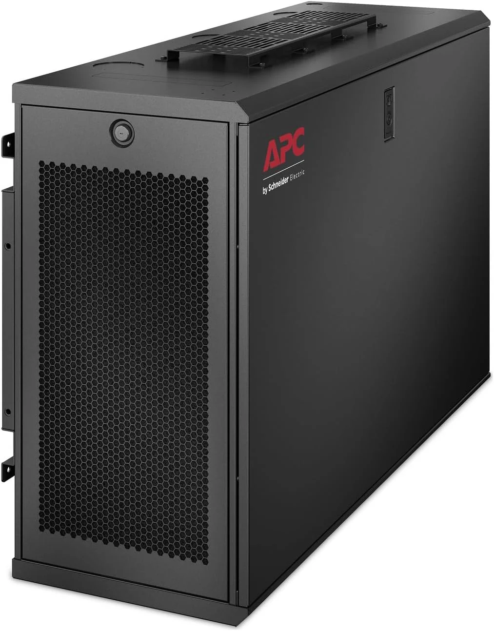 محفظه رک دیواری عمودی کم حجم 6 یونیت APC NetShelter مدل AR106V، عمق 30 اینچ، مشکی محفظه رک دیواری عمودی کم حجم 6 یونیت APC NetShelter مدل AR106V، عمق 30 اینچ، مشکی