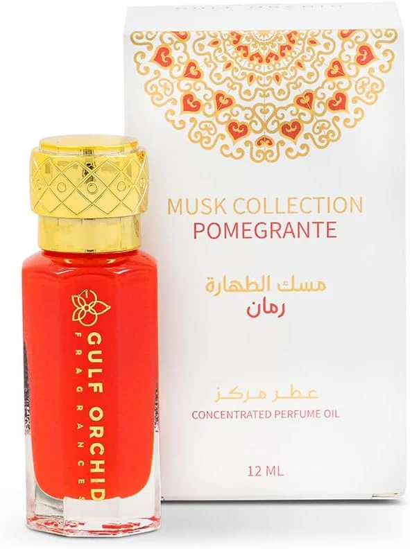 عطر روغنی غیر الکلی غلیظ مردانه و زنانه گلف ارکید مدل POMEGRANTE Musk Collection حجم 12 میلی لیتر