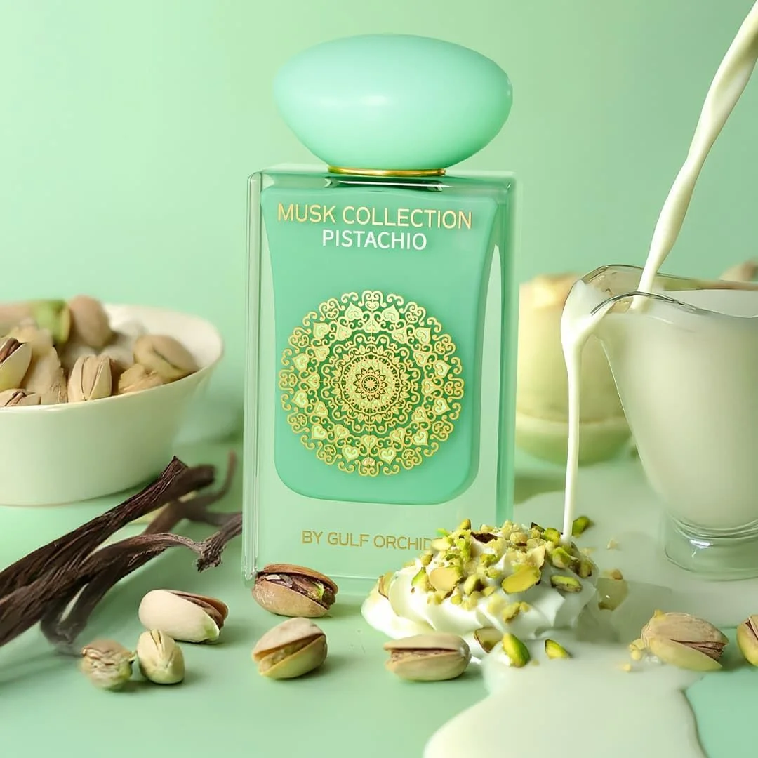 عطر ادو پرفیوم کلکسیون مشک گلف ارکید مدل Musk Tahara Pistachio