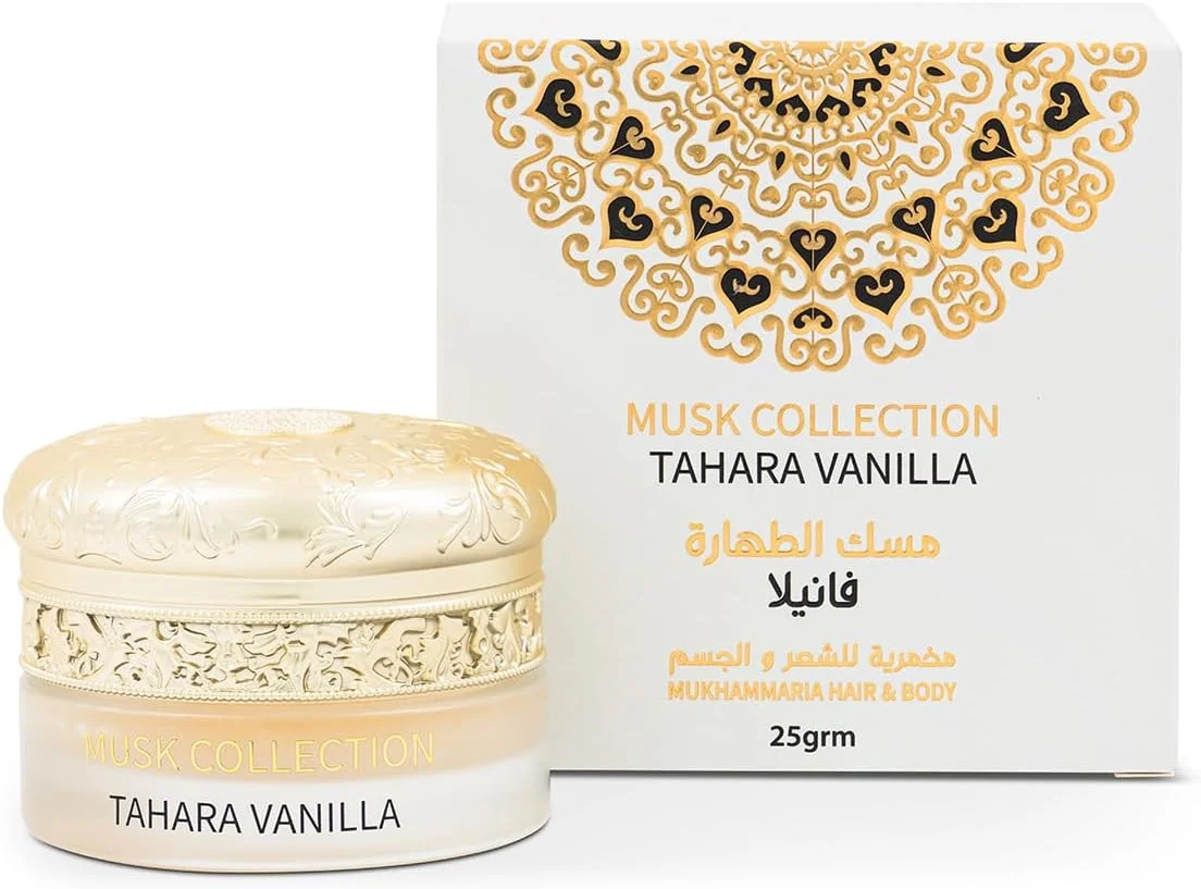 گلف ارکید، مجموعه مشک، عطر مشک الطهاره وانیلی، مخمریه محمدیه برای بدن و مو، 25 گرم، مناسب آقایان و بانوان