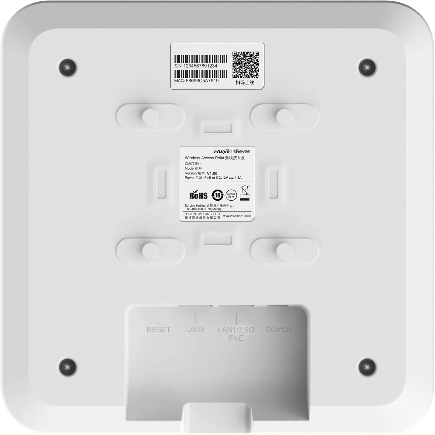 اکسس پوینت داخلی روتر سقفی بیسیم Ruijie Reyee RG-RAP2260(E) AX3200 Wi-Fi 6 Multi-Gigabit اکسس پوینت داخلی روتر سقفی بیسیم Ruijie Reyee RG-RAP2260(E) AX3200 Wi-Fi 6 Multi-Gigabit