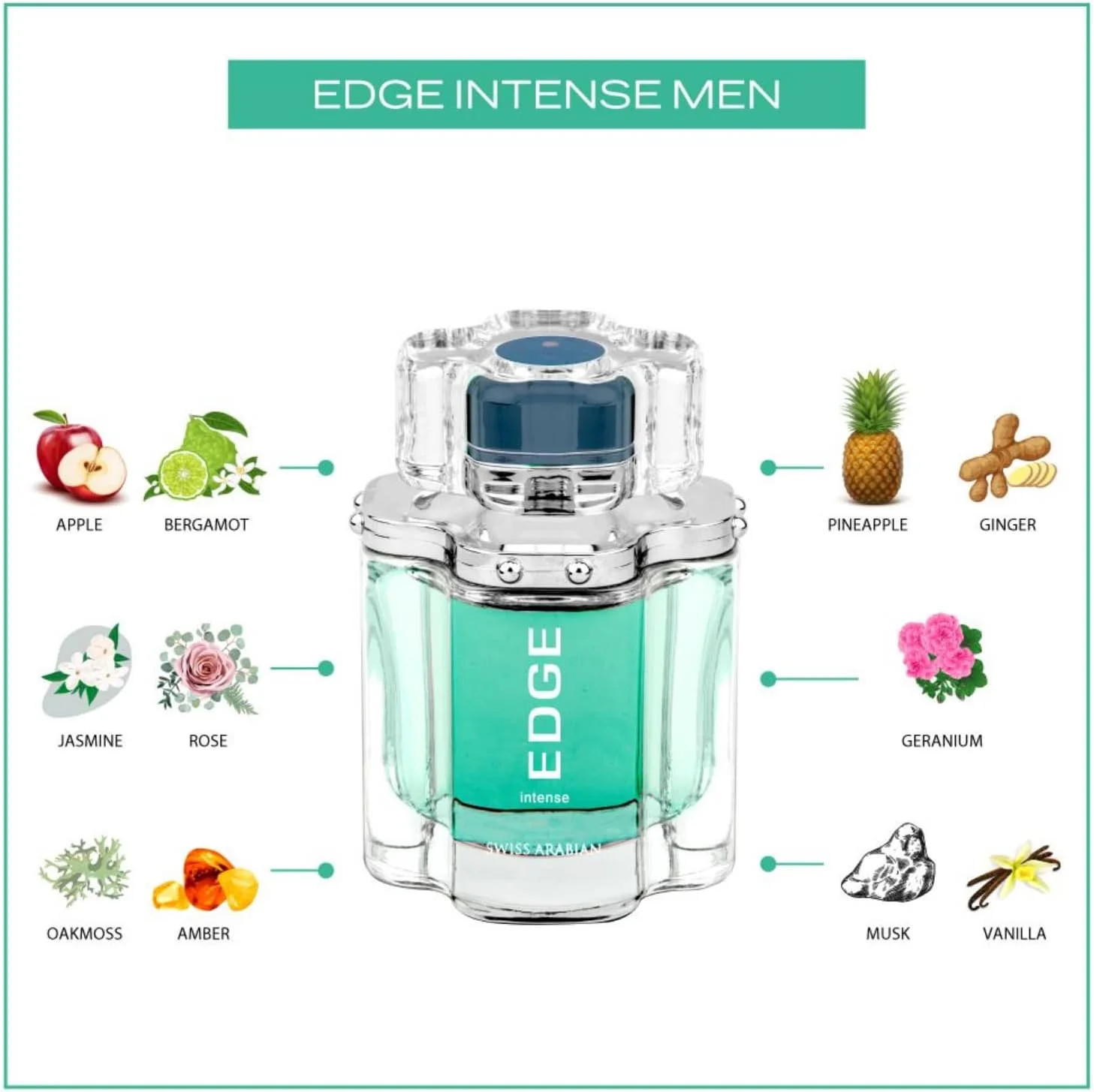 عطر ادکلن مردانه سوئیس عربین مدل Edge Intense حجم 100 میلی لیتر