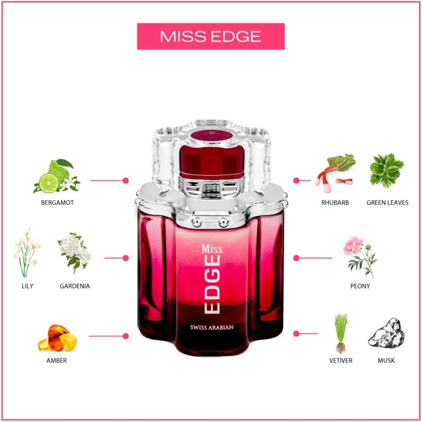 عطر ادکلن زنانه سوئیس عربین مدل Miss Edge حجم 100 میلی لیتر