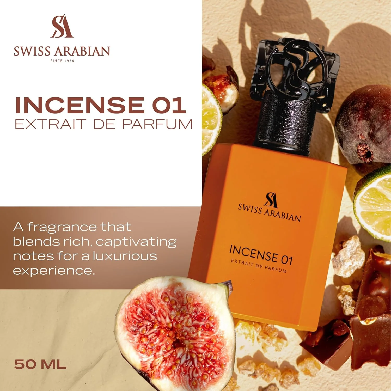 عطر سوییس عربین اینسنس 01 اکستریت د پرفیوم، 50 میلی لیتر، عطر با کیفیت عالی، رایحه униsex، عود تازه، عطر ترکیبی لوکس برای زنان و مردان عطر سوییس عربین اینسنس 01 اکستریت د پرفیوم، 50 میلی لیتر، عطر با کیفیت عالی، رایحه униsex، عود تازه، عطر ترکیبی لوکس برای زنان و مردان