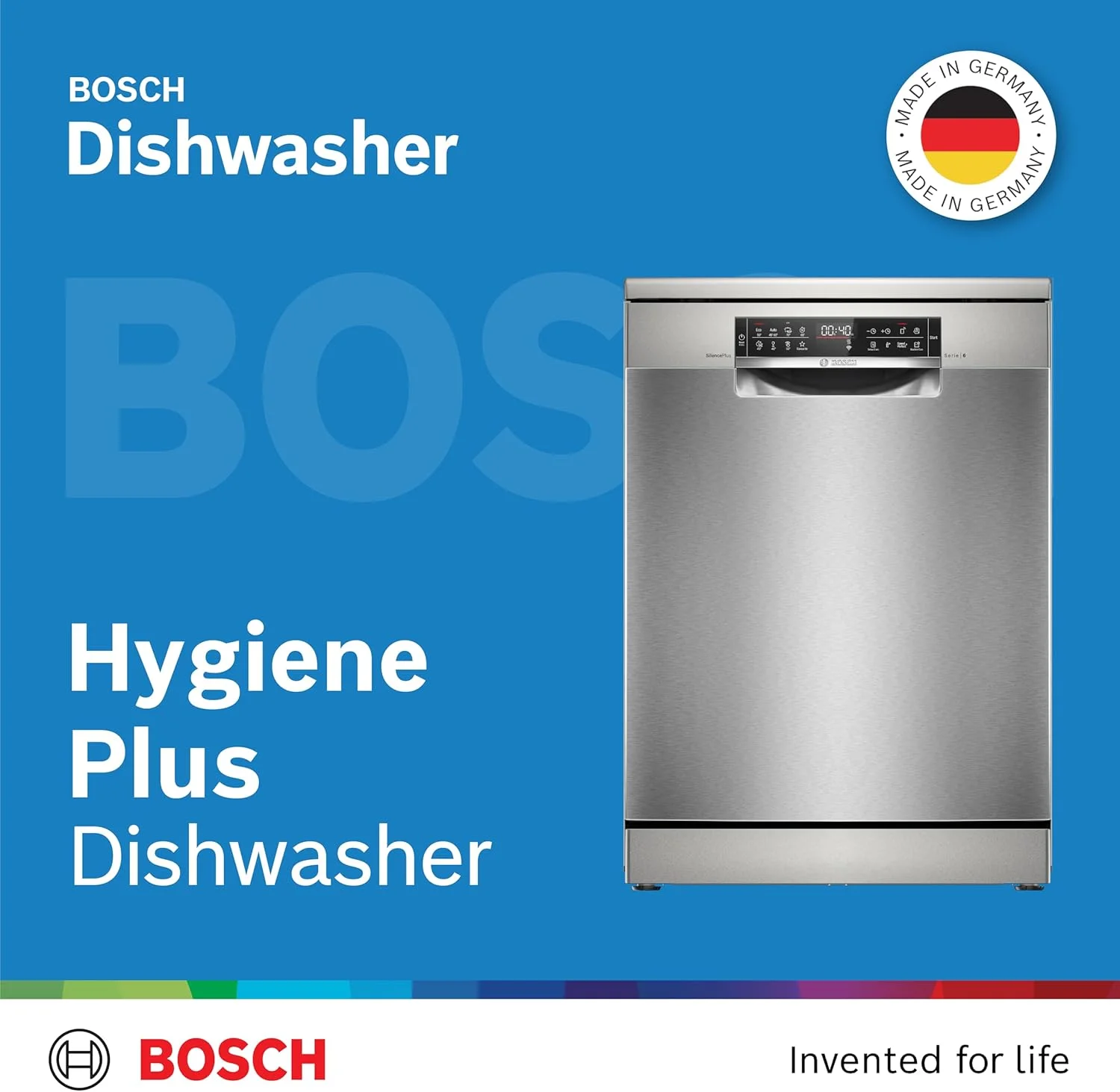 ماشین ظرفشویی ایستاده بوش سری 6، 60 سانتی متر، 13 نفره، EcoSilence Drive، HygienePlus، نظارت و کنترل از راه دور از طریق HomeConnect ساخت آلمان، فولاد برس خورده ضد اثر انگشت SMS6ECI38M ماشین ظرفشویی ایستاده بوش سری 6، 60 سانتی متر، 13 نفره، EcoSilence Drive، HygienePlus، نظارت و کنترل از راه دور از طریق HomeConnect ساخت آلمان، فولاد برس خورده ضد اثر انگشت SMS6ECI38M